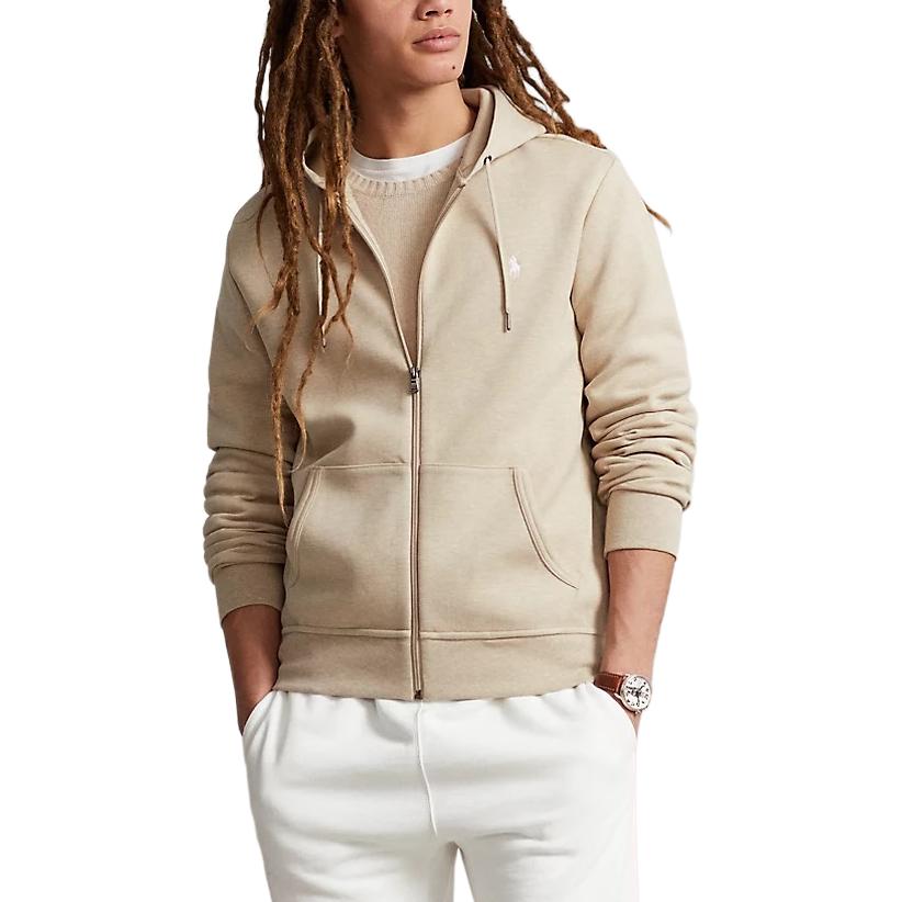 Ralph Lauren Solid Logo Embroidered Zip Hoodie Khaki 710883329-023 圖 3