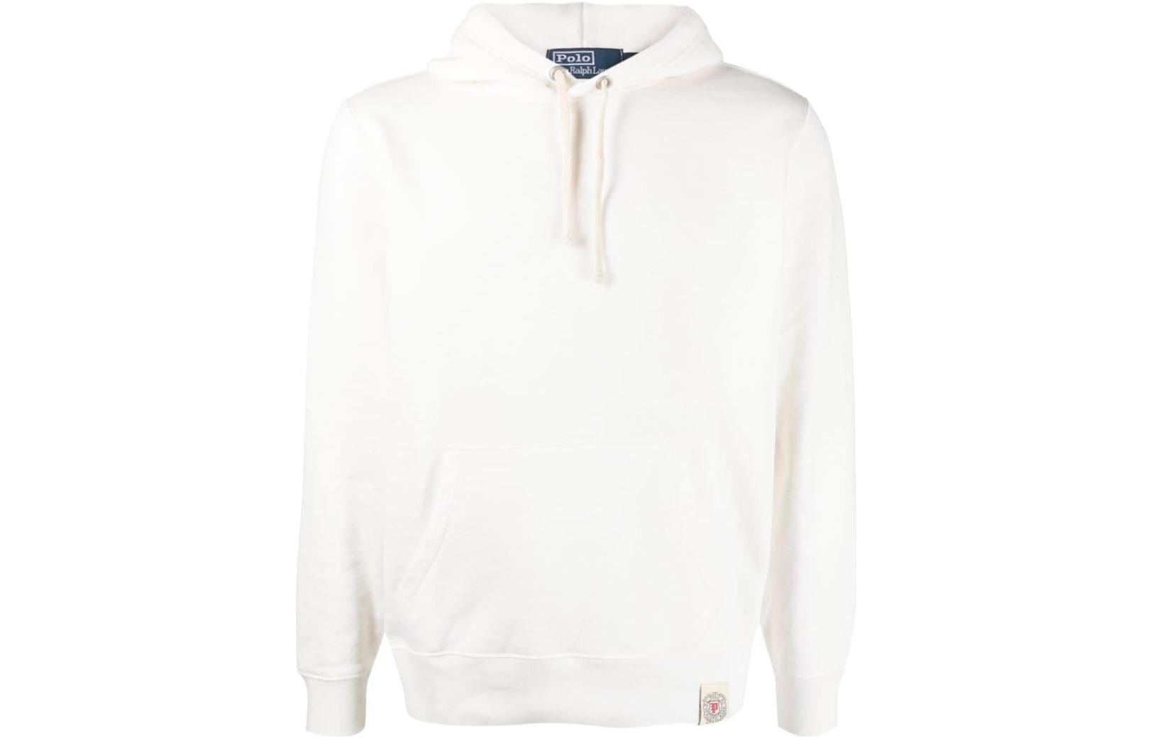 Ralph Lauren Solid Logo Hoodie Pullover Long Sleeve Cream White 710900875-005