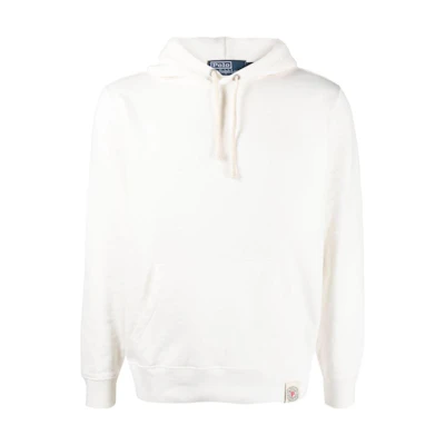 Ralph Lauren Solid Logo Hoodie Pullover Long Sleeve Cream White 710900875-005