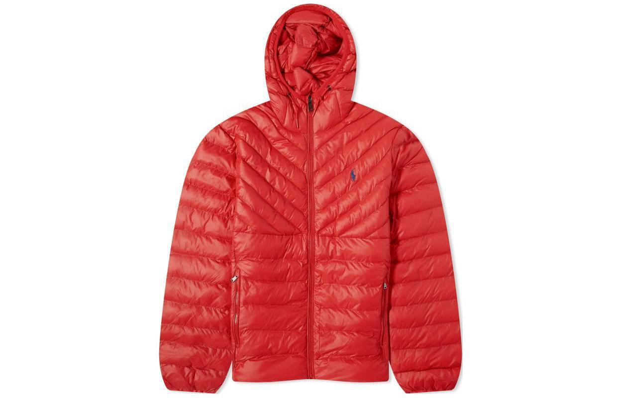 Ralph Lauren Solid Logo Hoodie Zip Cotton Jacket Red (Mens) 710920283-004