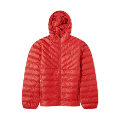 Ralph Lauren Solid Logo Hoodie Zip Cotton Jacket Red (Mens) 710920283-004