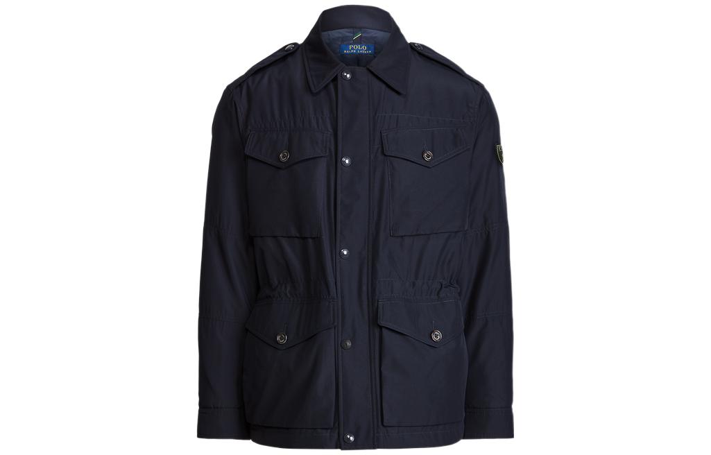 Ralph Lauren Solid Logo Polo Collar Single-Breasted Jacket Navy Blue MNPOOTW16020647-410