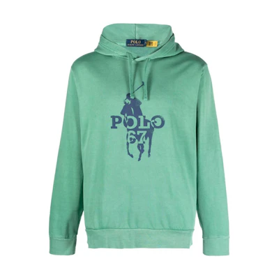 Ralph Lauren Solid Logo Print Drawstring Hoodie Men’s Mint Green 710871262003