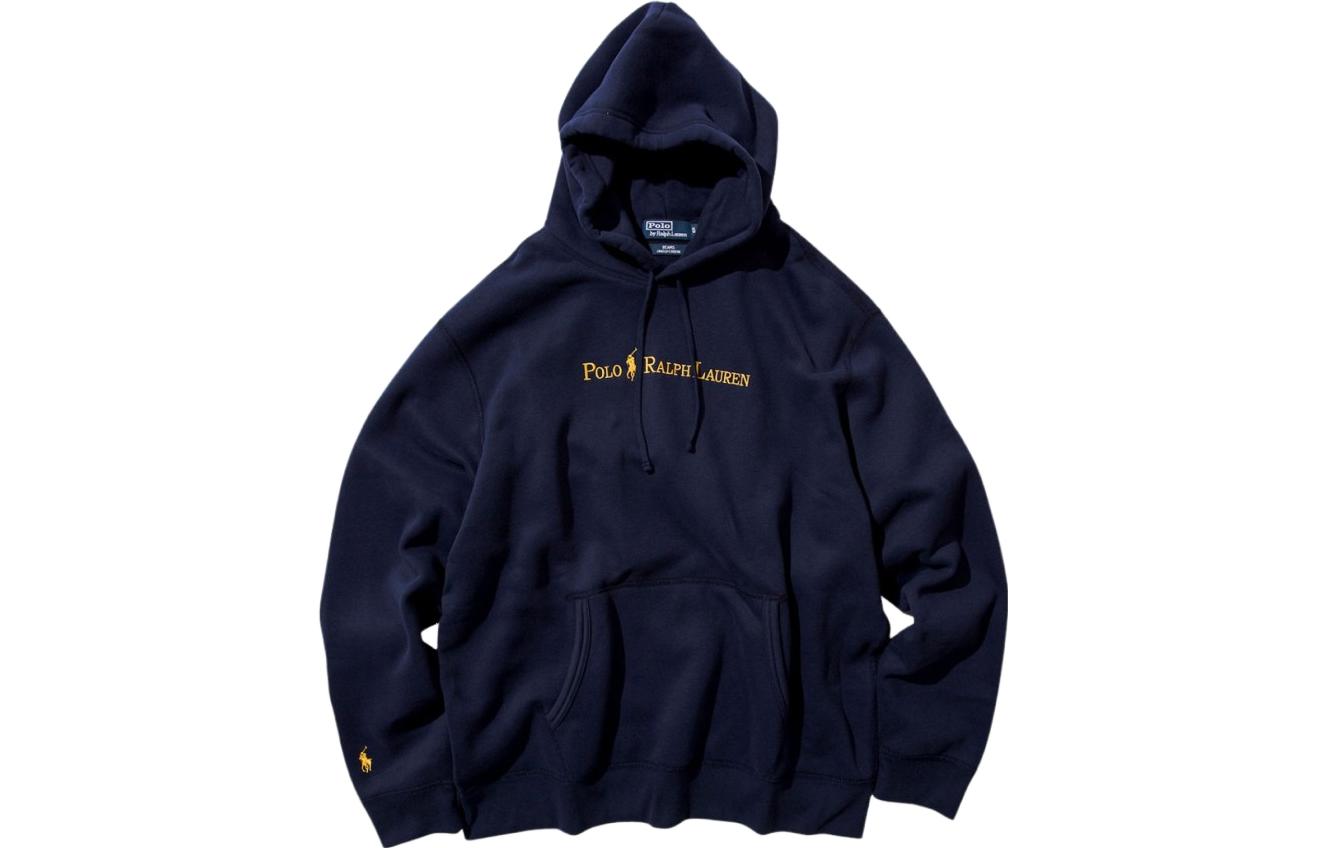 Ralph Lauren Solid Logo Print Pullover Sweatshirt Deep Navy Blue 710880517-001