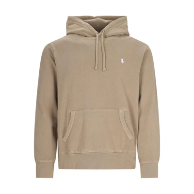 Ralph Lauren Solid Logo Slim Fit Pullover Hoodie Men’s Beige 710935236-001