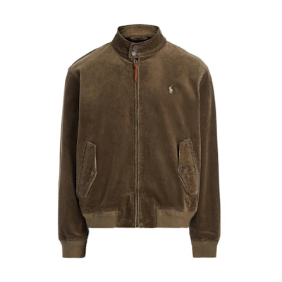 Ralph Lauren Solid Logo Stand Collar Zipper Jacket Brown MNPOOTW16020516-200