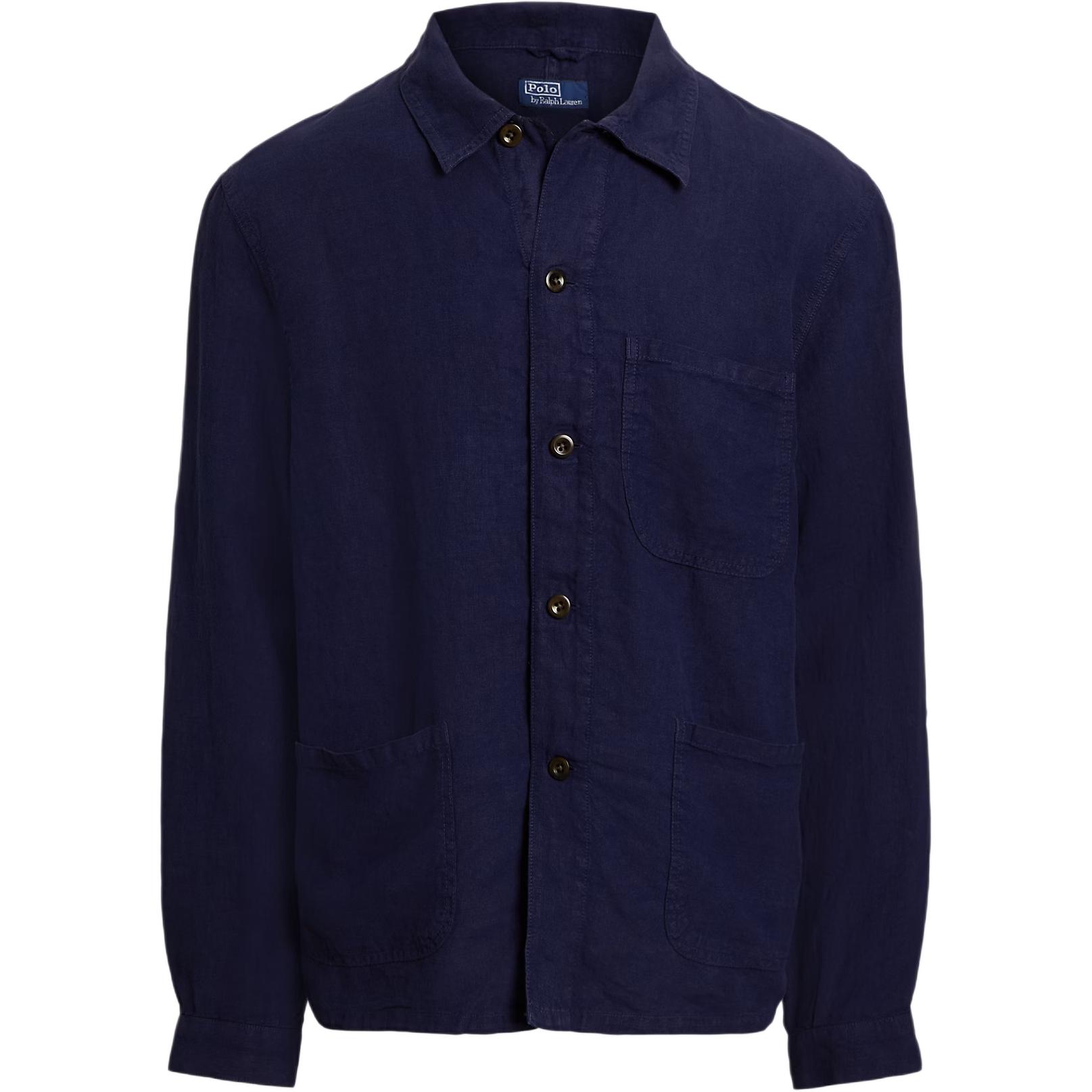 Ralph Lauren Solid Logo Unlined Long Sleeve Work Jacket Navy Blue Men’s 710971946-002