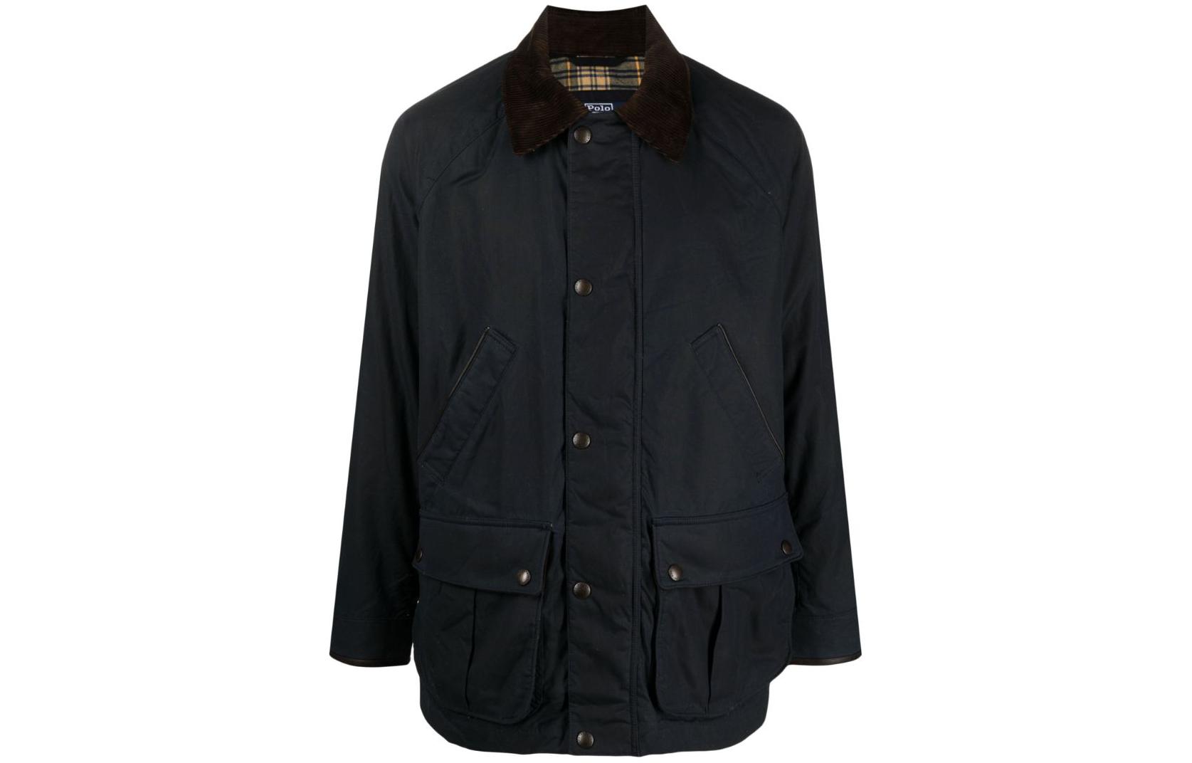 Ralph Lauren Solid Navy Blue Long Sleeve Polo Jacket for Men 710914250-001