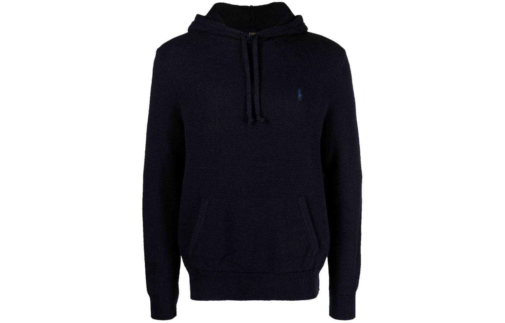 Ralph Lauren Solid Navy Blue Pullover Hoodie Long Sleeve 710A30444-001