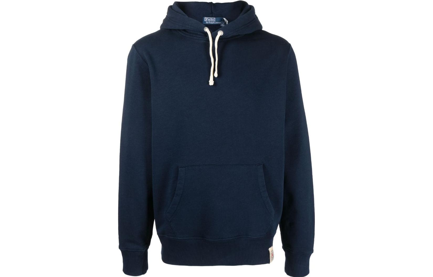 Ralph Lauren Solid Navy Blue Pullover Hoodie Long Sleeve Sweater 710900875-001