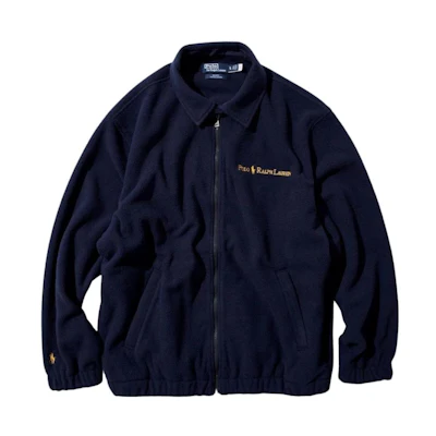 Ralph Lauren Solid Navy Blue Zip-Up Collared Loose-Fit Jacket MNPOKNI16822519-410