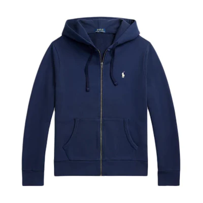 Ralph Lauren Solid Navy Blue Zip-Up Hoodie Jacket for Men 710916692-014