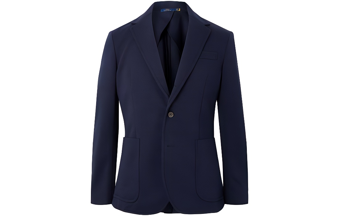 Ralph Lauren Solid Navy Slim-Fit Long-Sleeve Blazer Jacket for Men 1647597315747-916