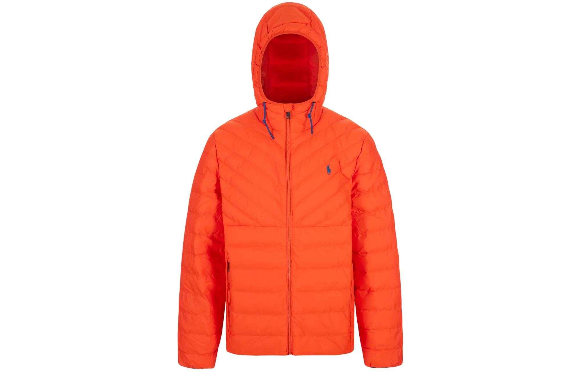 Ralph Lauren Solid Orange Hoodie Jacket with Embroidered Logo for Men 710914231-001