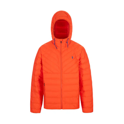 Ralph Lauren Solid Orange Hoodie Jacket with Embroidered Logo for Men 710914231-001