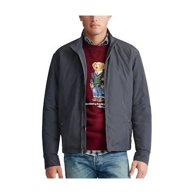 Ralph Lauren Solid Pony Embroidered Zip-Up Jacket Grey Casual Outerwear 710728196-002