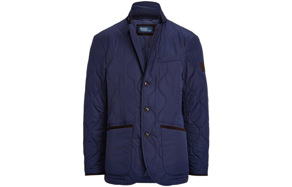 Ralph Lauren Solid Single-Breasted Navy Blue Jacket MNPOOTW17I20003-410