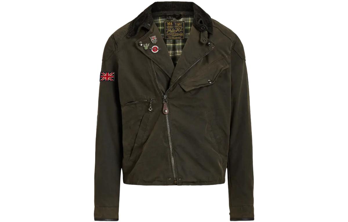 Ralph Lauren Solid Slim Fit Collared Long Sleeve Jacket Green MNPOOTW16021-231