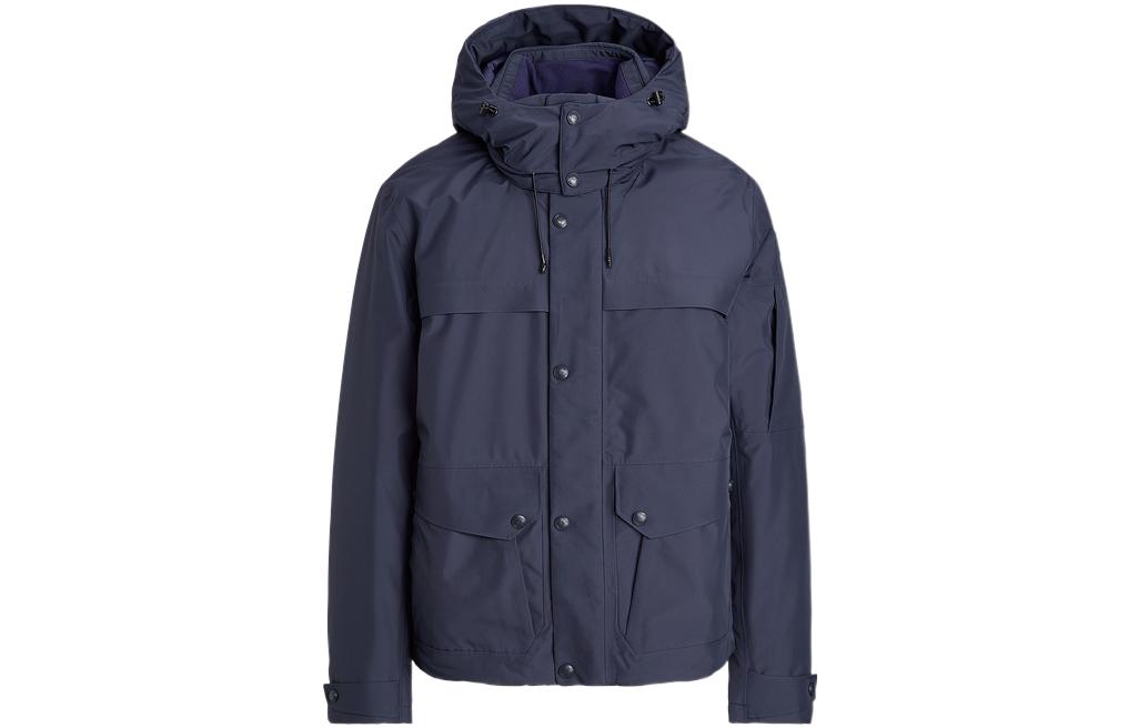Ralph Lauren Solid Water-Repellent Hooded Jacket Navy Blue MNRXOTW16020037-410
