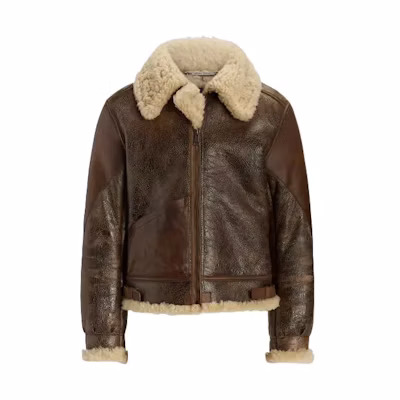 Ralph Lauren Solid Zip-Up Collar Jacket Brown Long Sleeve Outerwear MNPLOTW16020-219