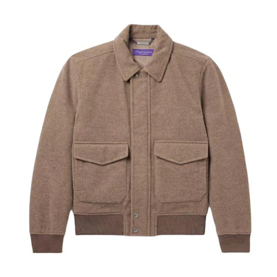 Ralph Lauren Solid Zip-Up Collared Jacket Men’s Khaki Long Sleeve 790925174-001
