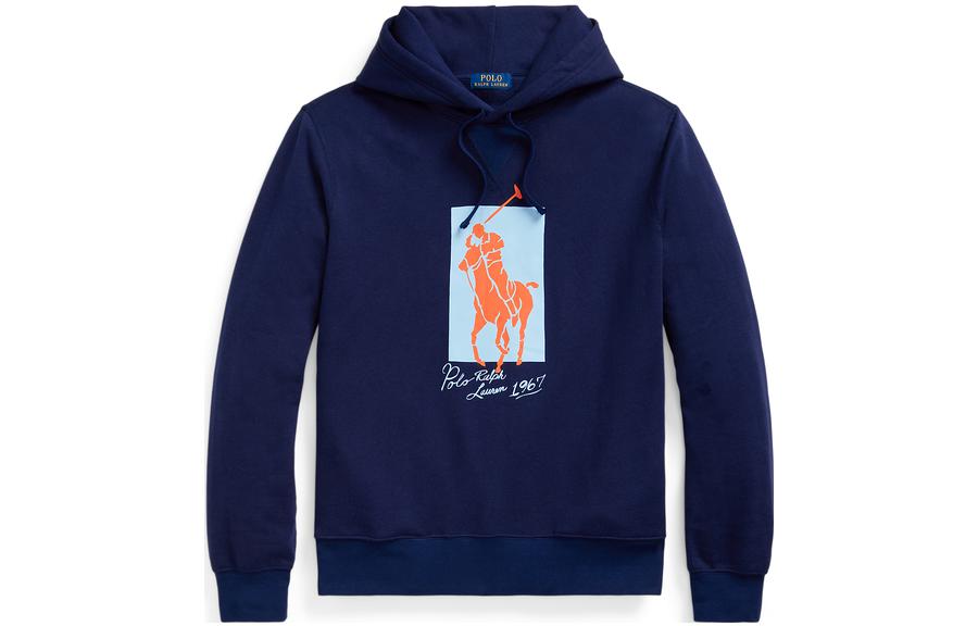 Ralph Lauren SS22 Big Pony Logo Hoodie Men’s Navy Blue Pullover MNPOKNI16821794