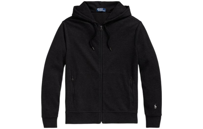 Ralph Lauren SS22 Black Solid Reversible Knit Zip Hoodie MNPOKNI16821807-410