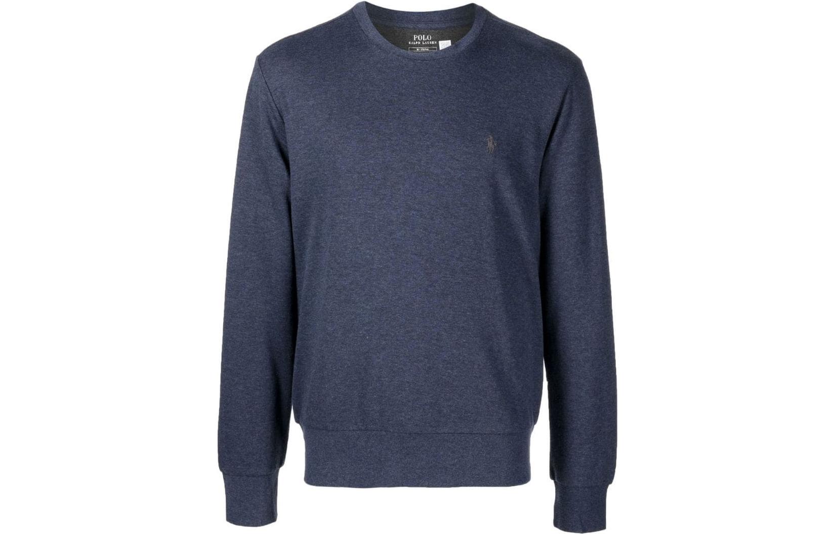 Ralph Lauren SS22 Blue Crewneck Sweatshirt with Logo Embroidery 710680921-028