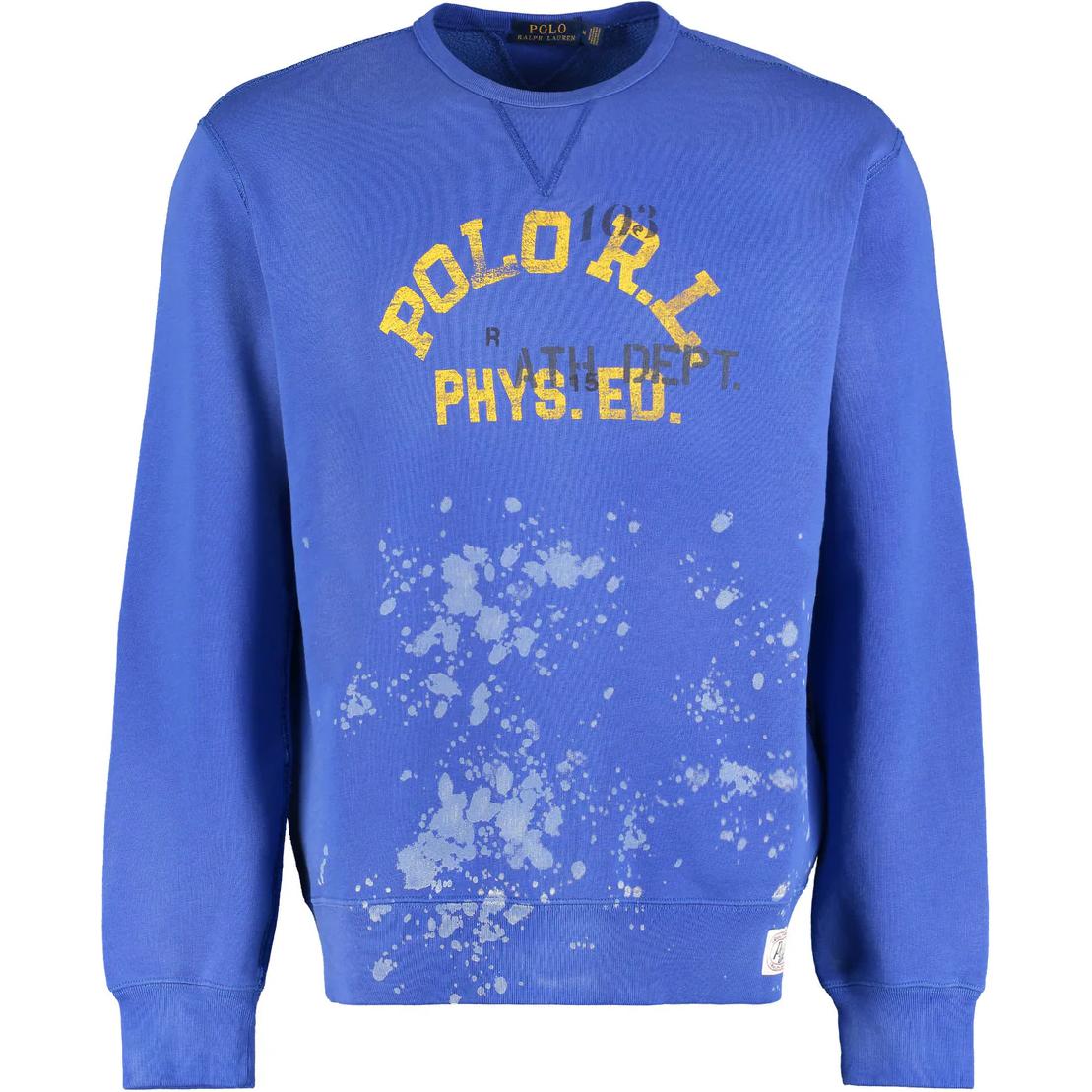 Ralph Lauren SS22 Blue Graphic Crewneck Long Sleeve Sweatshirt 710865023-001