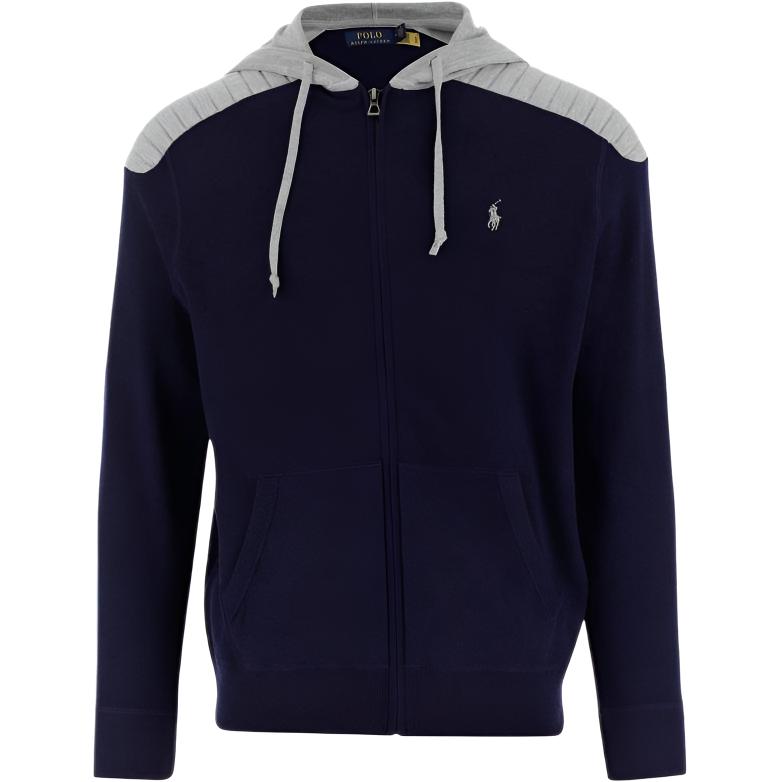 Ralph Lauren SS22 Blue Hooded Zip-Up Sweatshirt 710862039-002