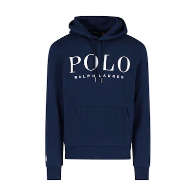 Ralph Lauren SS22 Blue Pullover Hoodie with Letter Logo Print - 710860831-004