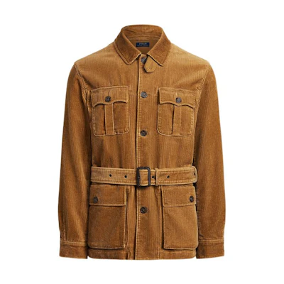 Ralph Lauren SS22 Brown Long Sleeve Polo Collar Jacket with Pocket Tie MNPOOTW16020761-250
