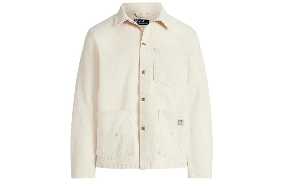 Ralph Lauren SS22 Button-Down Collar Solid Jacket White MNPOOTW16020873-100