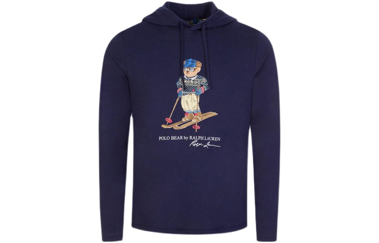 Ralph Lauren SS22 Cartoon Print Cotton Hoodie Navy Blue - 710853354-003