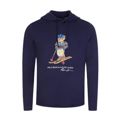 Ralph Lauren SS22 Cartoon Print Cotton Hoodie Navy Blue - 710853354-003