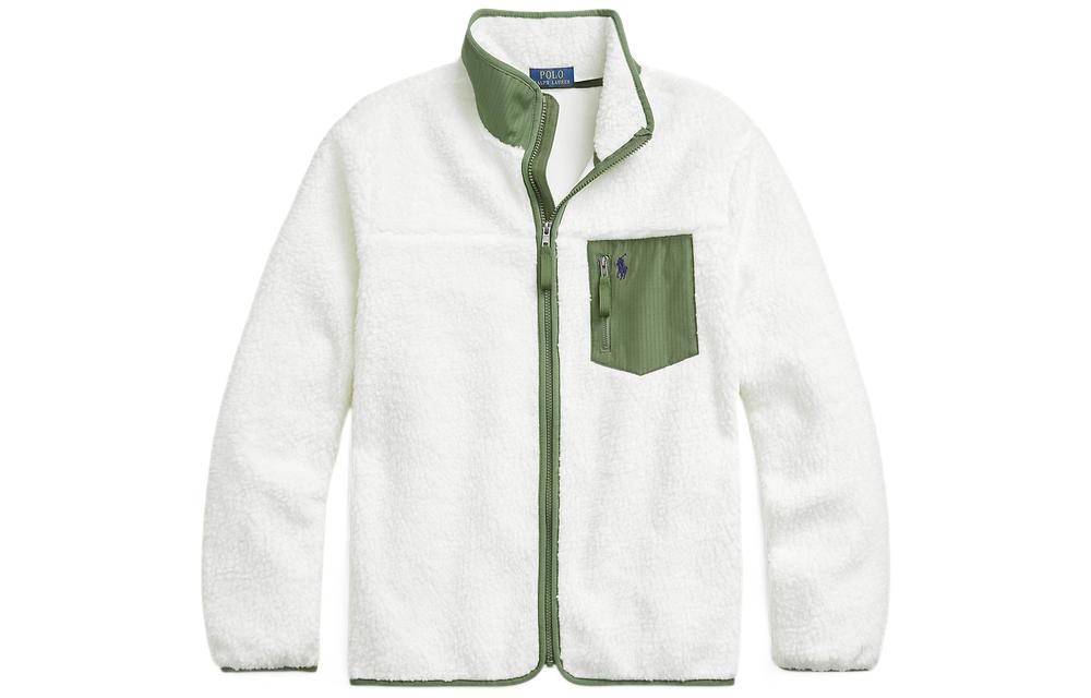 Ralph Lauren SS22 Color Block Zip-Up Fleece Jacket White MNPOKNI16821797-101