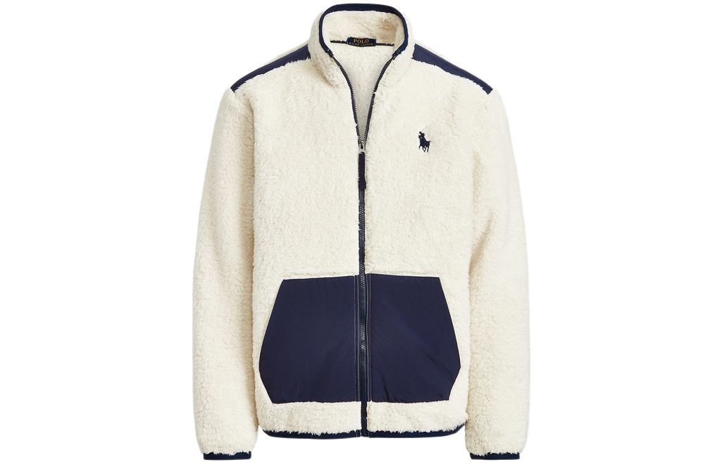 Ralph Lauren SS22 Colorblock Fleece Jacket White MNPOKNI16821818-101
