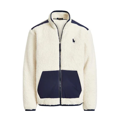 Ralph Lauren SS22 Colorblock Fleece Jacket White MNPOKNI16821818-101