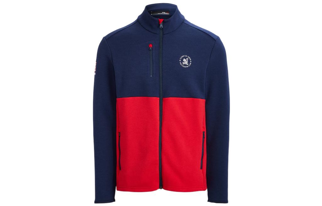 Ralph Lauren SS22 Colorblock Zip-Up Knit Jacket Navy Blue - Long Sleeve MNXGKNI16820105-410