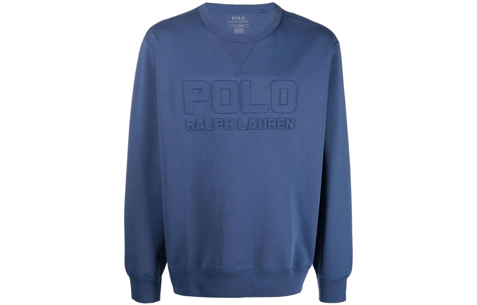 Ralph Lauren SS22 Embossed Logo Sweatshirt Blue 710859285001001