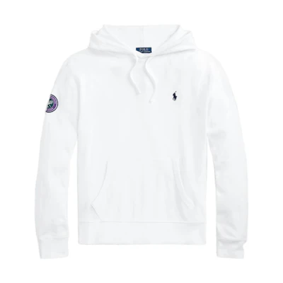 Ralph Lauren SS22 Embroidered Logo Cotton Pullover Hoodie White MNPOKNI16822087-100