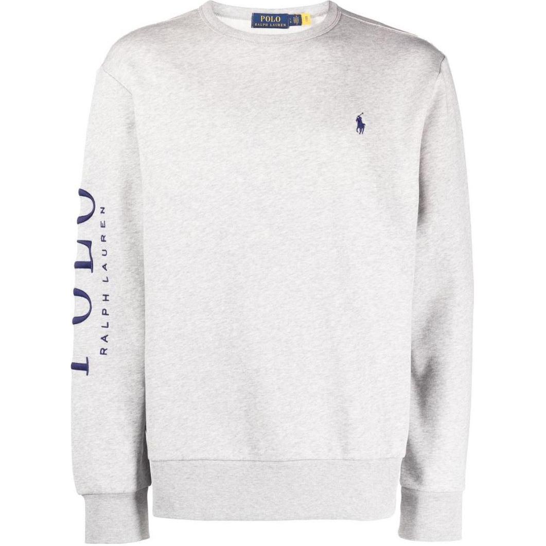 Ralph Lauren SS22 Embroidered Logo Crewneck Sweatshirt Men’s Light Grey 710860830-003