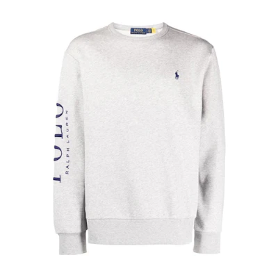Ralph Lauren SS22 Embroidered Logo Crewneck Sweatshirt Men’s Light Grey 710860830-003