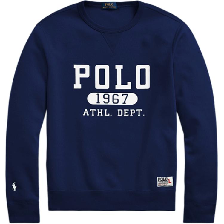 Ralph Lauren SS22 Embroidered Reversible Knit Sweatshirt Navy MNPOKNI16822007-400