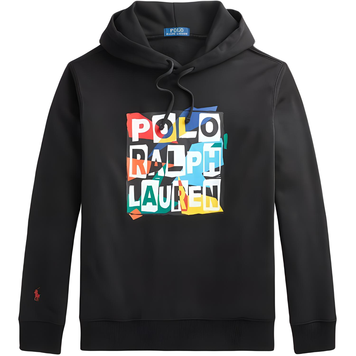 Ralph Lauren SS22 Fleece Hoodie Small Pony Logo Black Unisex 710868912001