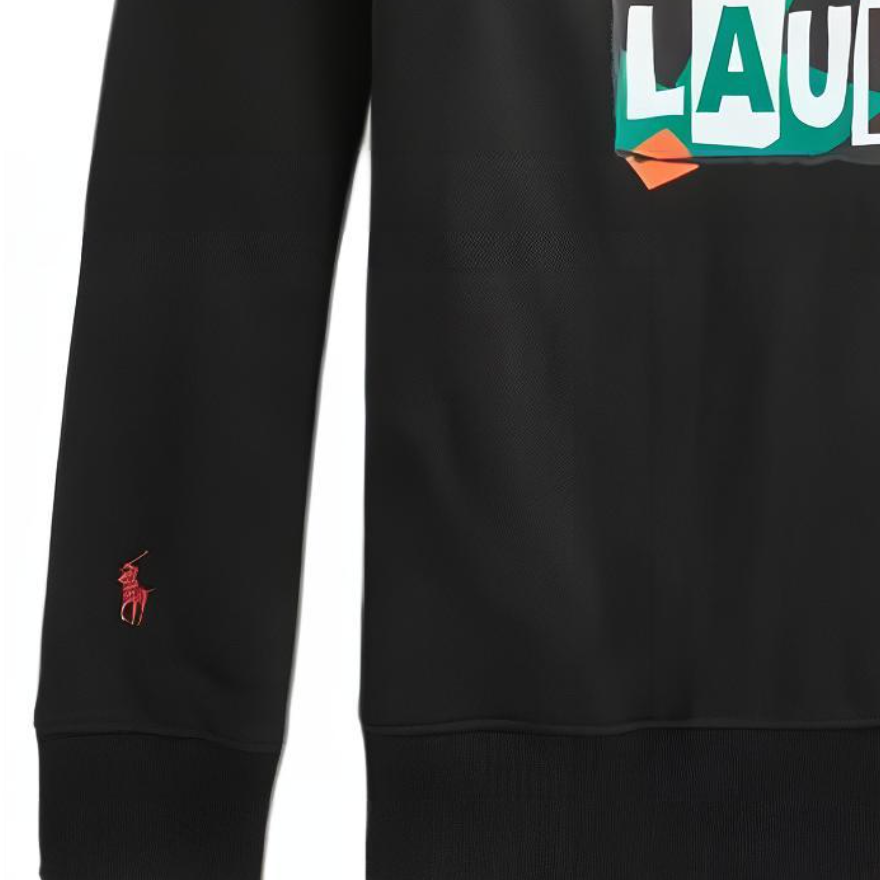 Sizing 拉爾夫羅倫 SS22 小馬標誌黑色羊毛連帽衫 男女適用 710868912001