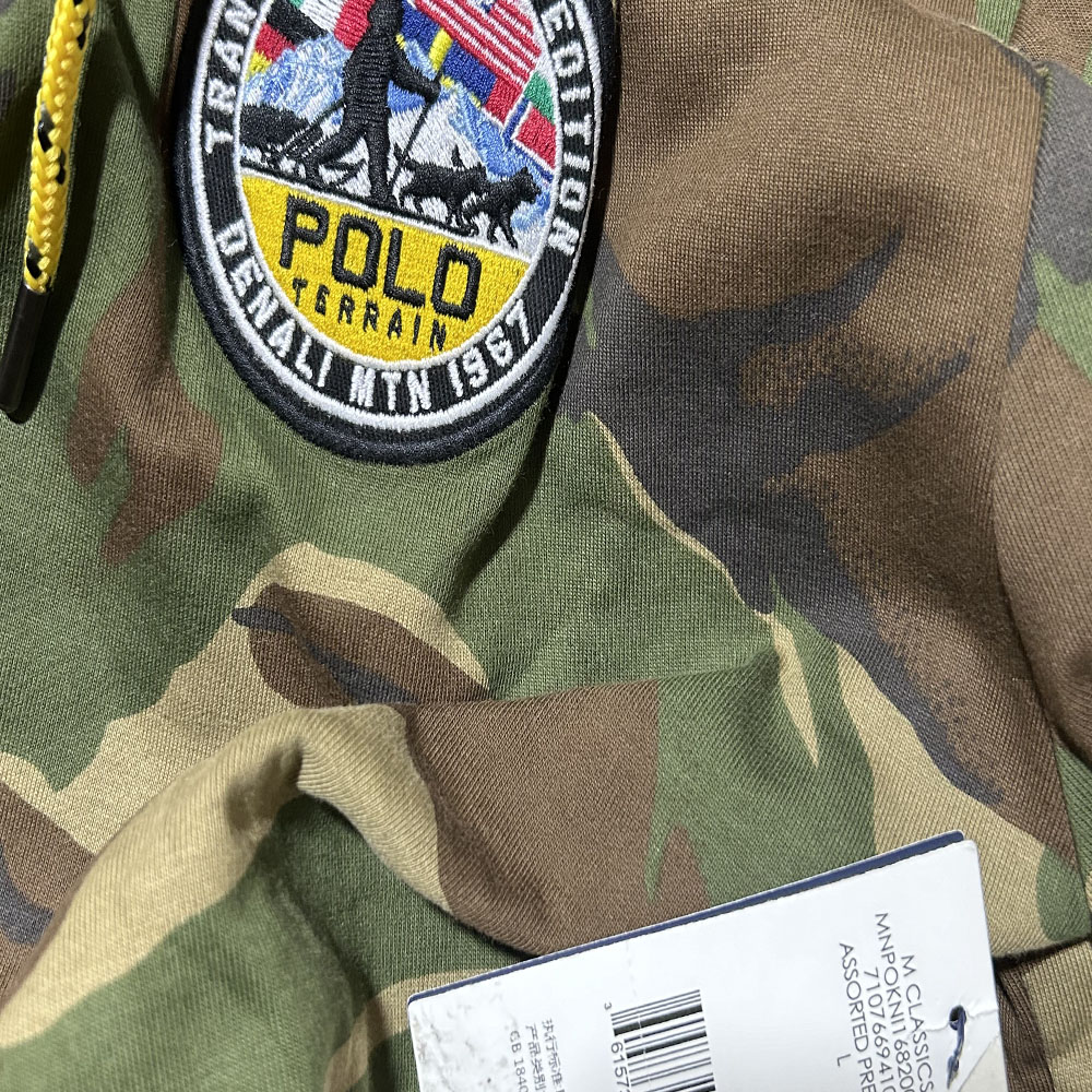 Ralph Lauren SS22 Green Camo Embroidered Pony Hoodie 710766941-001 圖 3