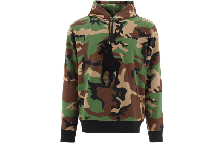 Ralph Lauren SS22 Green Camouflage Print Hoodie 859318-001