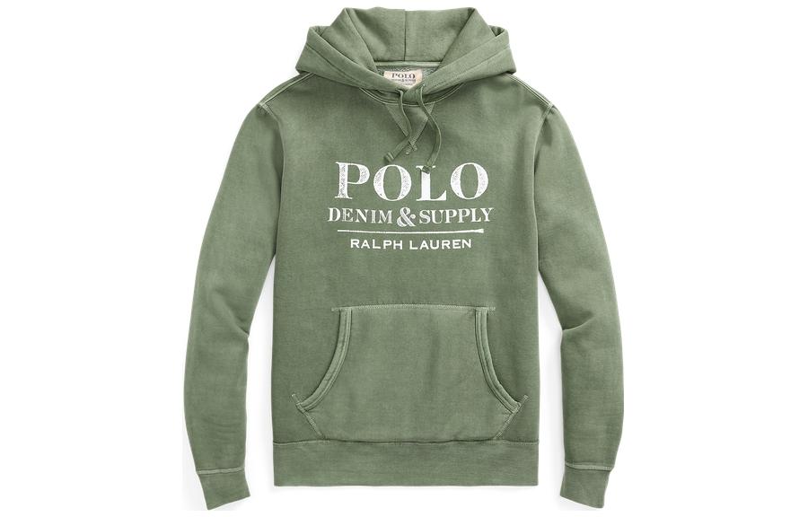 Ralph Lauren SS22 Green Logo Print Long Sleeve Hoodie for Men MNPOKNI16821835-300
