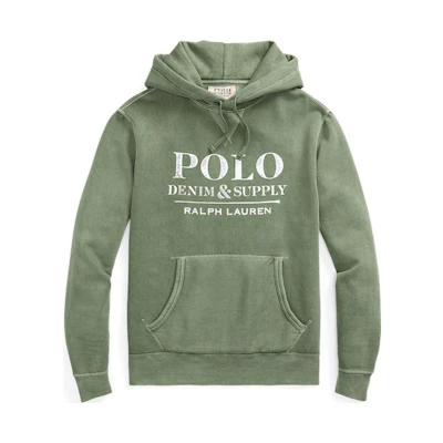 Ralph Lauren SS22 Green Logo Print Long Sleeve Hoodie for Men MNPOKNI16821835-300